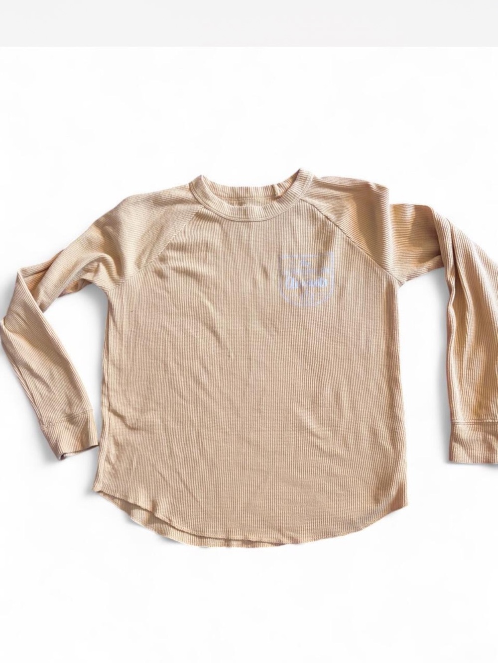 Women’s Long Sleeve Waffle Knit Top in Yellow